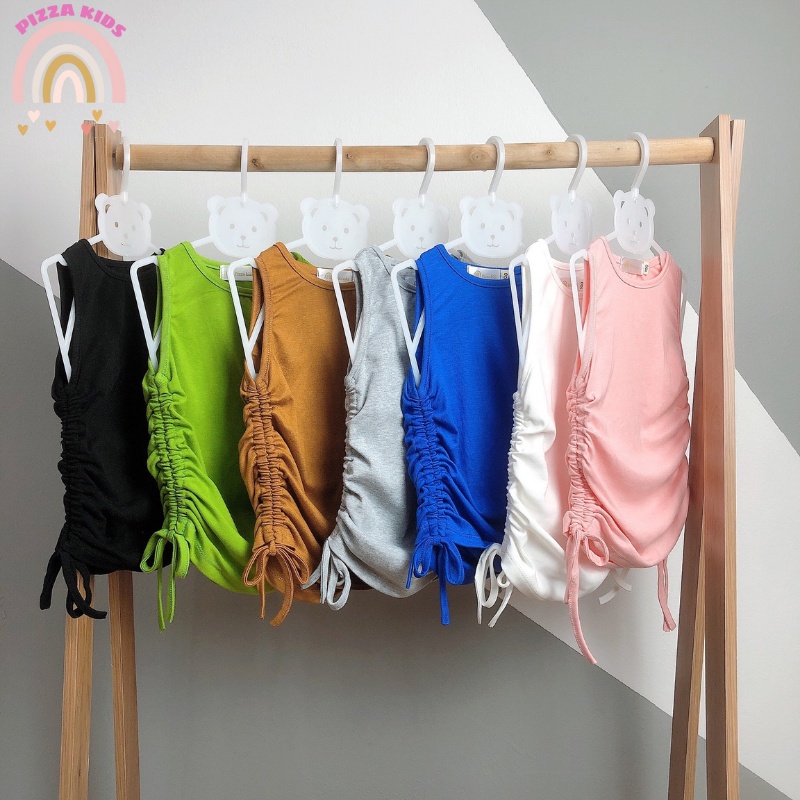 Áo thun ba lỗ cho bé gái PizzaKids chất liệu cotton co giãn, thoáng mát, chống nhăn nhiều màu sắc ABL