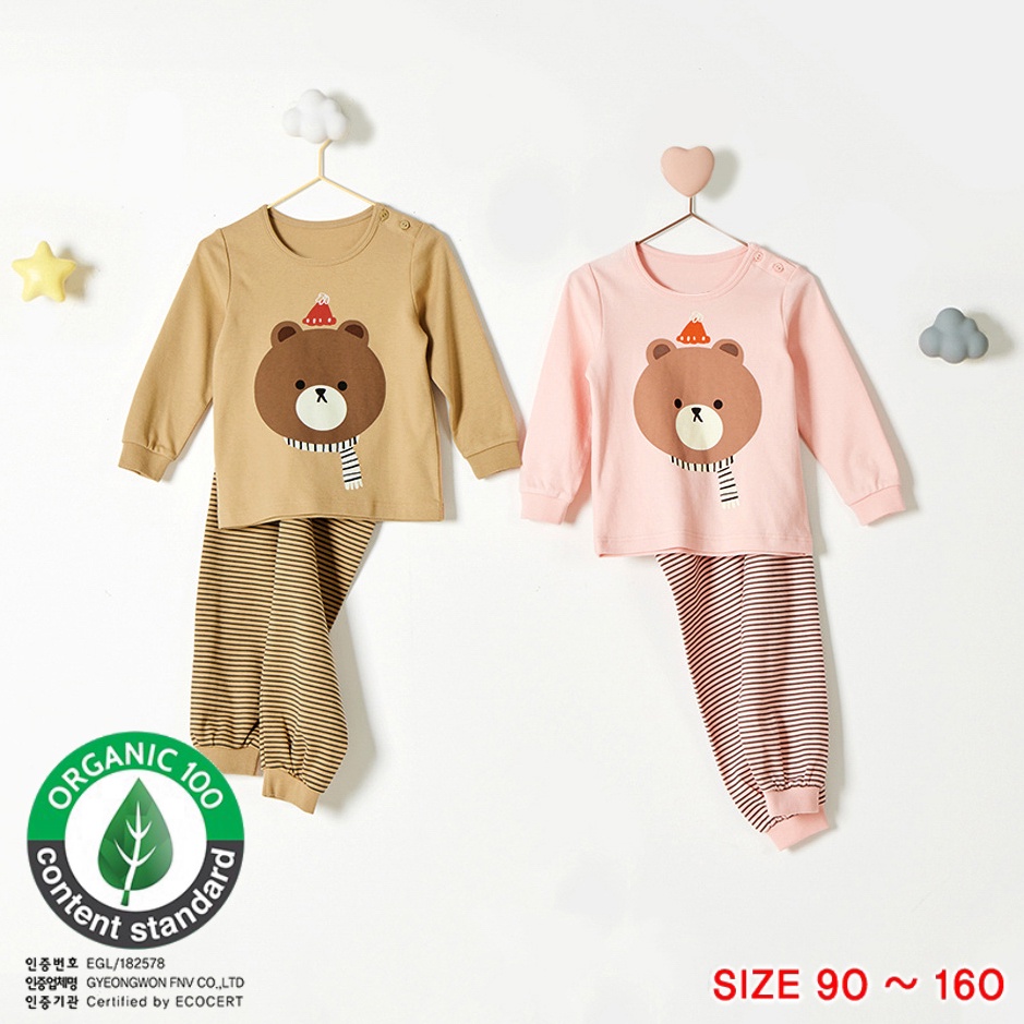 Đồ bộ tay dài quần áo thun cotton cho bé gái mặc nhà mùa thu đông dáng rộng Unifriend Hàn Quốc U1030