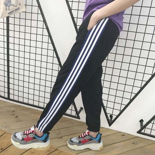 Quần joggers đen 3 sọc thể thao cao cấp