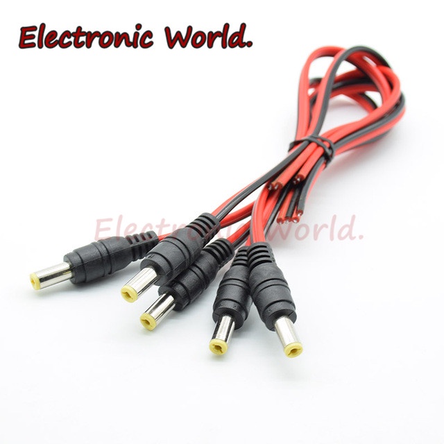 Dây Cáp Nối Nguồn DC 5.5 * 2.1mm Đầu Đực/Đen 12V 24V