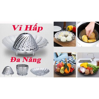 vỉ hấp inox cách thủy gấp gọn