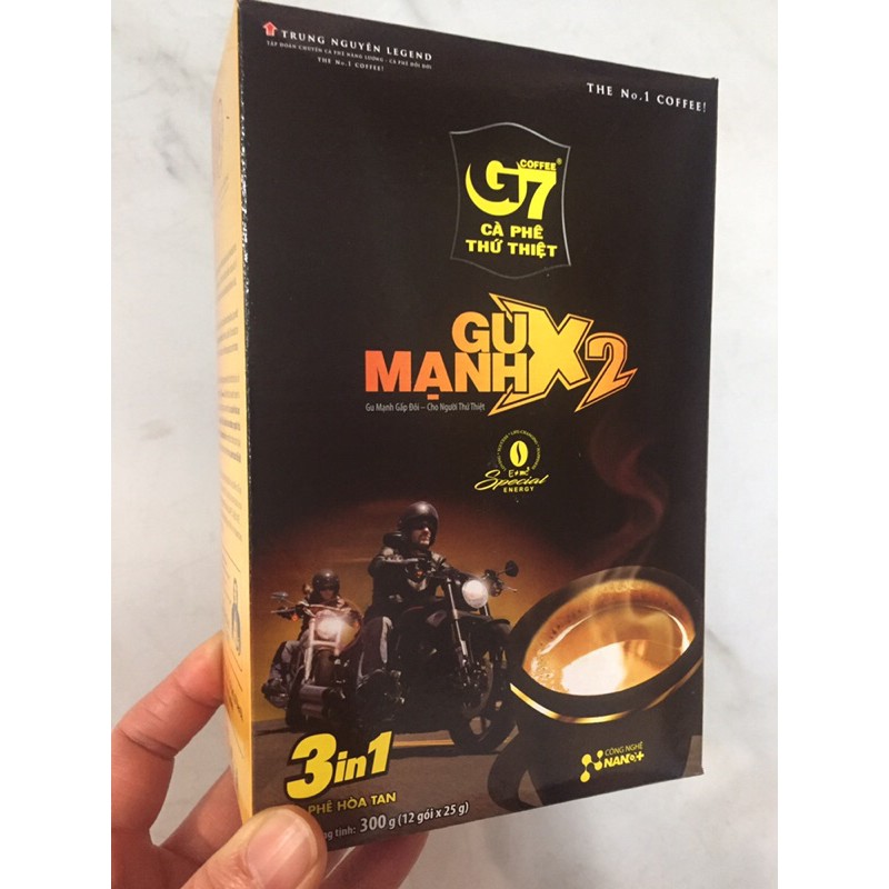 Cà phê G7 Gu Mạnh X2 3in1 hộp 12 gói
