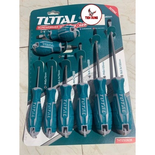 Bộ tuốc nơ vít dẹp và bake 8 chi tiết total tht250608