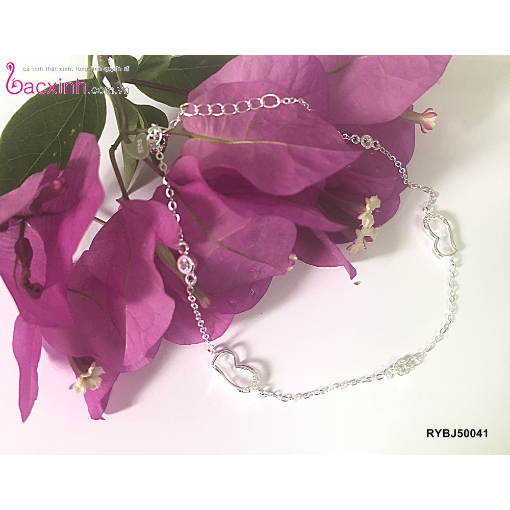 Lắc chân bạc Ý 925 Bạc xinh Huệ Ngân - Trái tim yêu thương RYBJ50041 | BigBuy360 - bigbuy360.vn