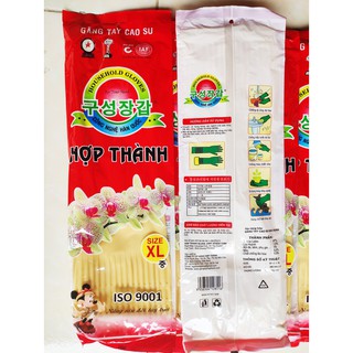 Combo 10 đôi găng tay cao su Hợp Thành dài 38cm, găng tay rửa chén rửa bát, bao tay cao su rửa chén