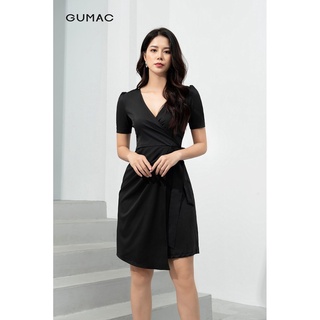 Đầm cổ tim xếp ly da9236 gumac