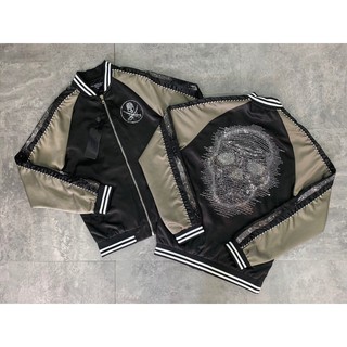 Áo khoác cổ Bomber[Phi líp] đính đá CAO CẤP 2020