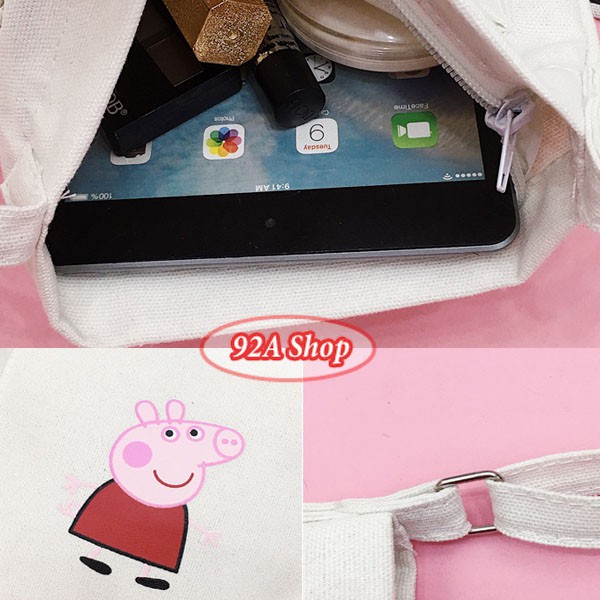 TÚI THỐ ĐEO CHÉO VỪA IPAD PEPPA PIG