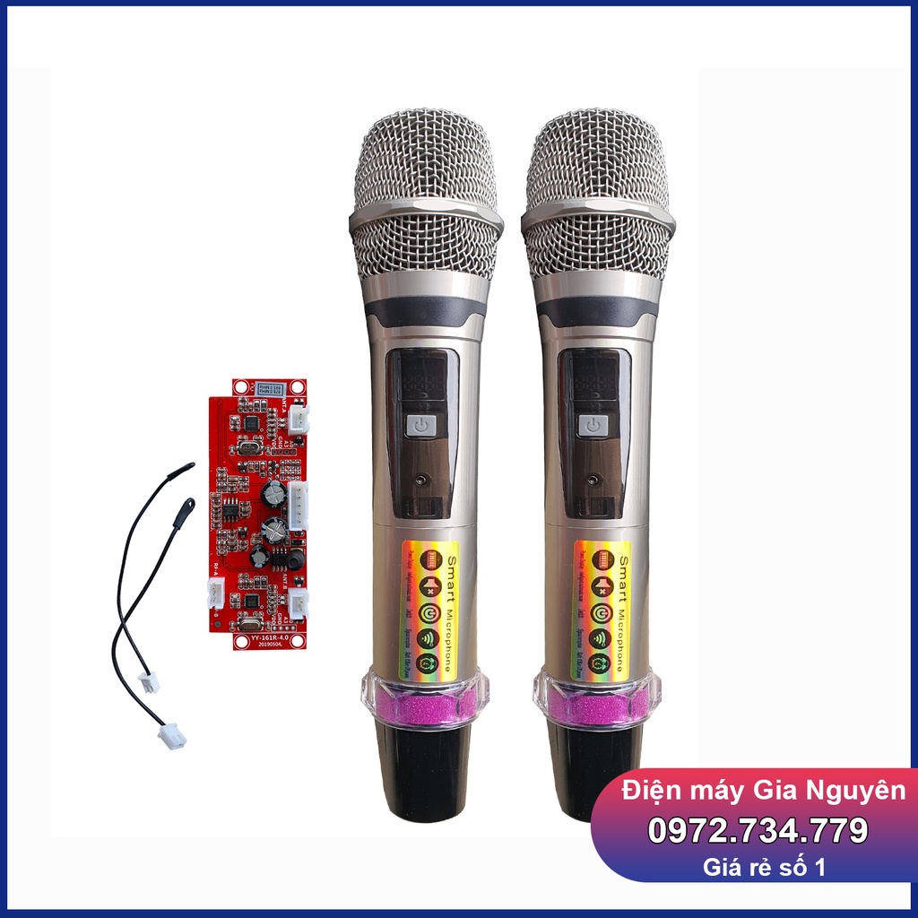 Micro loa kéo kim loại UHF tần số  kèm bo mạch dùng thay thế, nâng cấp loa kéo, mic hút âm, hát nhẹ hơi