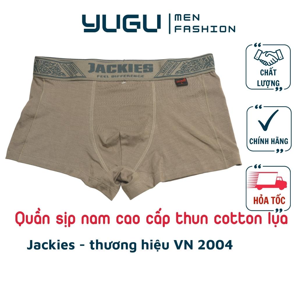 Quần lót nam boxer cotton lụa cao cấp JACKIES M03 -YUGU- 1 chiếc quần sịp đùi nam vải mỏng mềm mịn thoáng, che tên