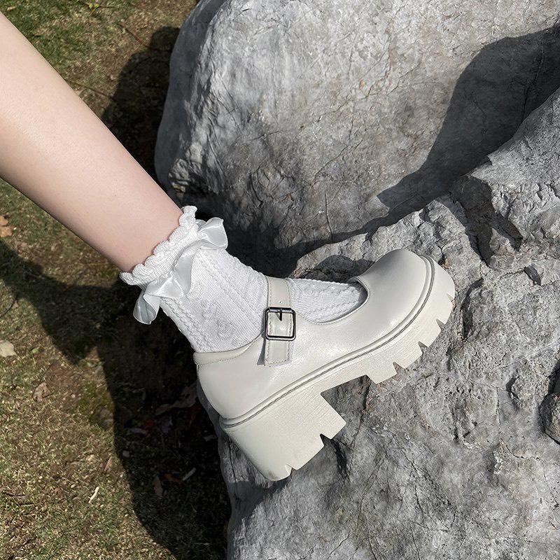 Giày Lolita đế cao, da mềm kiểu dáng xinh xắn phong cách Hàn Quốc FLOWER G16 - nguyentrang239