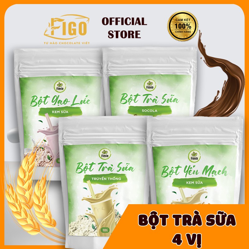 [ĐỦ 4 VỊ TRÀ SỮA] Bột trà sữa pha sẵn uống liền Fimin Thương hiệu Figo 250gram ngon, Cam kết Chất lượng, đậm đà