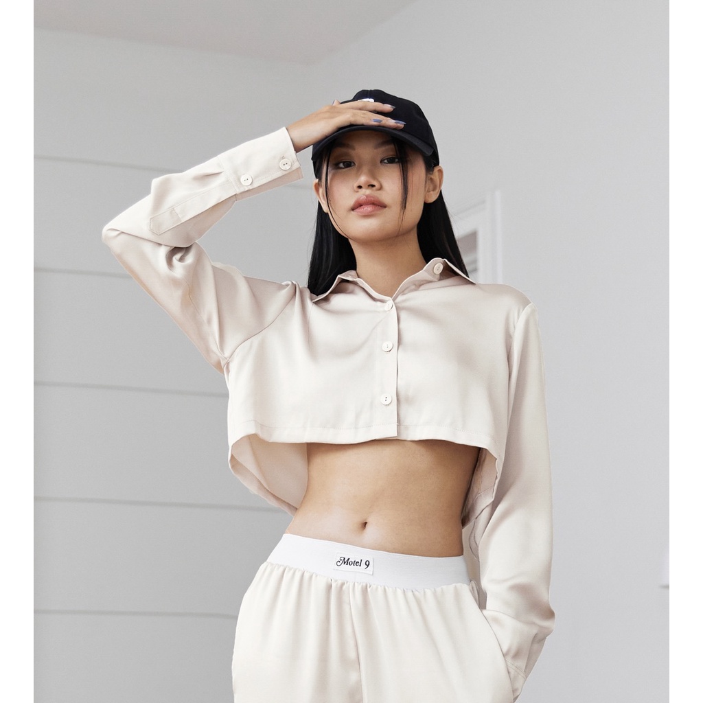 Motel9_Satin crop shirt