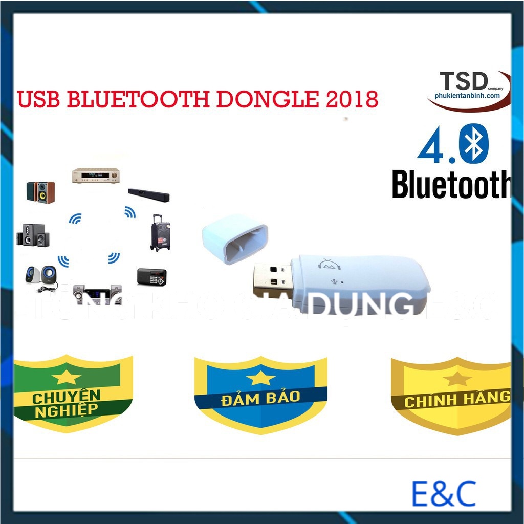 SB Bluetooth Dongle V4.0 2018 - USB Biến loa thường thành loa Bluetooth