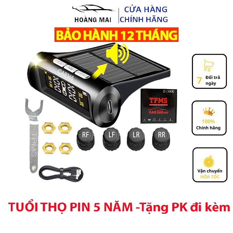 Cảm Biến Áp Suất Lốp Ô Tô TPMS Phiên Bản QUỐC TẾ Màn Hình Màu dùng Năng Lượng Mặt Trời (Loại gắn ngoài van)
