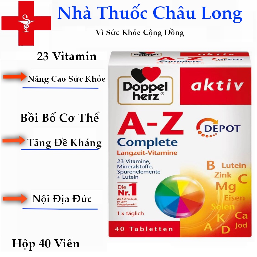 Viên uống A-Z Depot Aktiv Vitamin tổng hợp tăng cường sức khỏe đề kháng Doppelherz