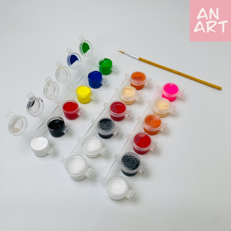 Vỉ 6 Màu Acrylic 3D 5ml Kèm Cọ