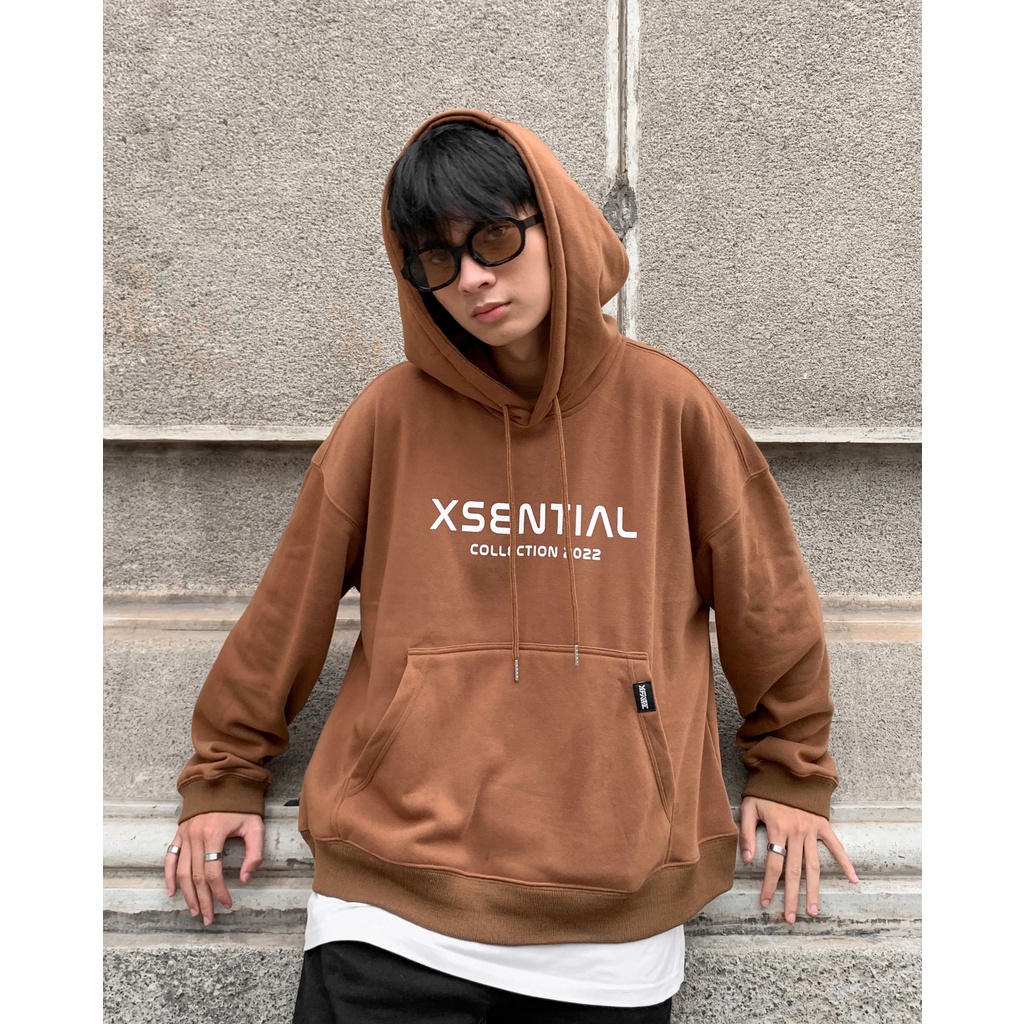 Áo Khoác Hoodie Nam Nữ Form Rộng Vải Nỉ Màu Nâu Essential by Local Brand Xfire Unisex