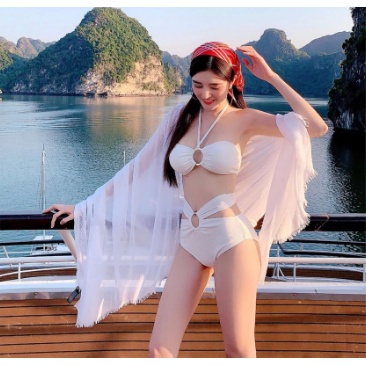 Đồ bơi đi biển 2 mảnh, bikini phối khoen nhiều màu sang chảnh BKN1