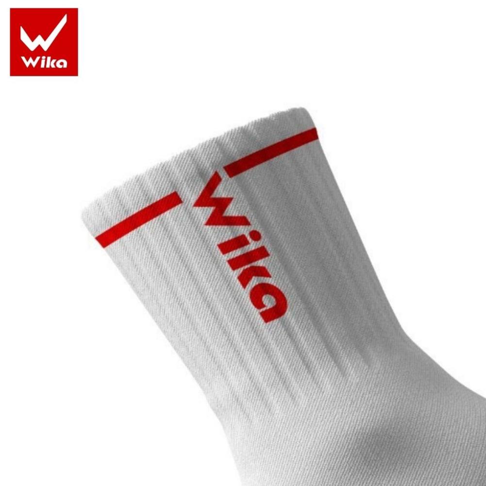 Tất Nam Cao Cổ WIKA Basic Kẻ, Màu Trắng Nổi Bật, Chất Liệu Dệt Dày Dặn, Mềm Mại, Có Co Giãn Thoáng Khí TATBASIC