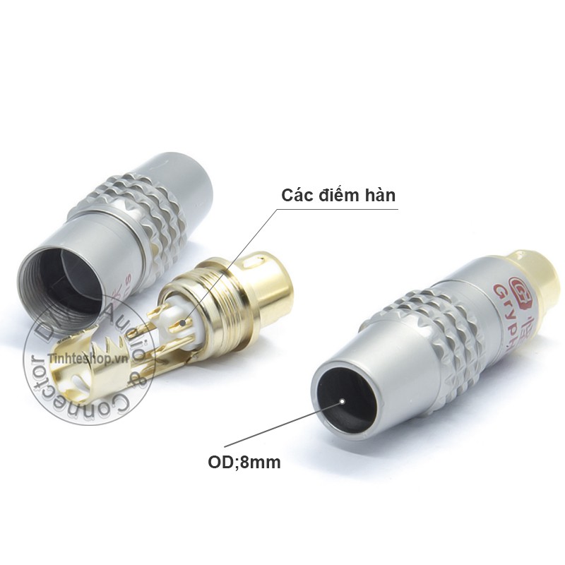 1 chiếc - Đầu hàn rắc cắm cổng Mini DIN 4PIN S-video - Đầu hàn cổng Svideo đực - S-video mini DIN 4pin male gold 24K 3U