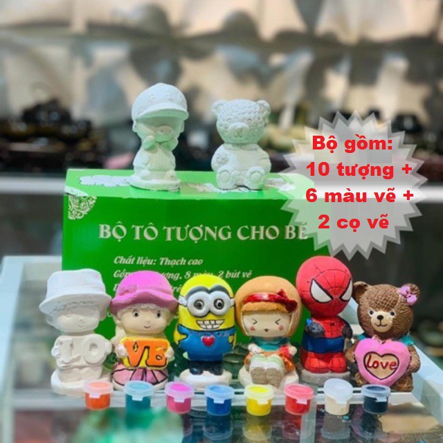 BỘ TÔ TƯỢNG 10 TƯỢNG + bút + KÈM MÀU (Siêu rẻ)