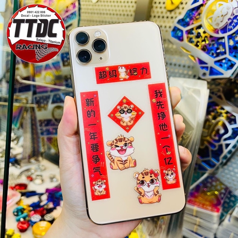 Set Decal Sticker Trang Trí Hình Con Hổ 2022 🥰🧧🧧