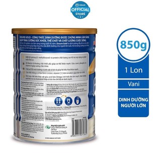 Sữa bột Ensure Gold HMB 850g (Hsd 05/2023)