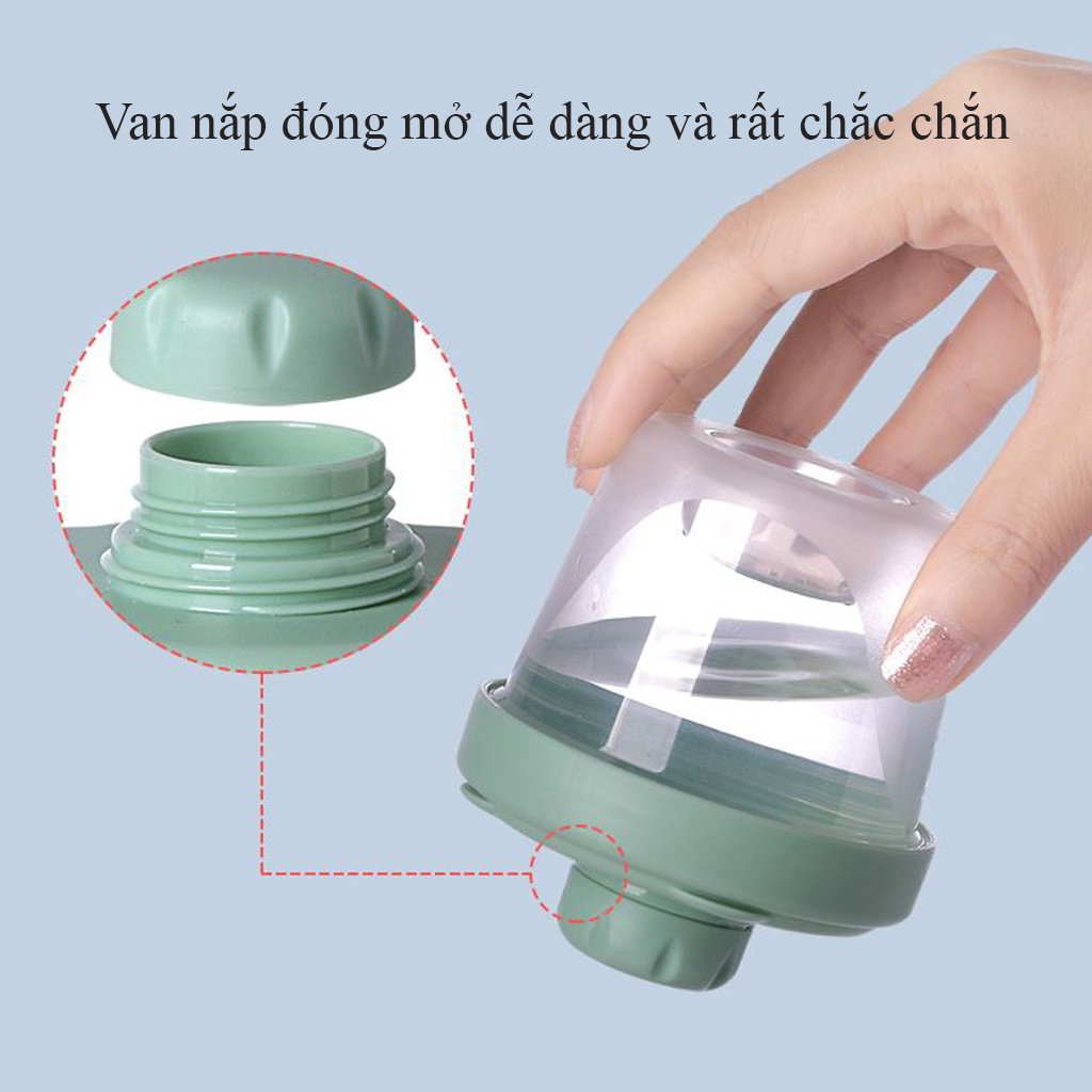 Hộp chia sữa,hộp đựng sữa bột 3 ngăn có quai đeo,dung tích 360ml chất liệu nhựa ABS