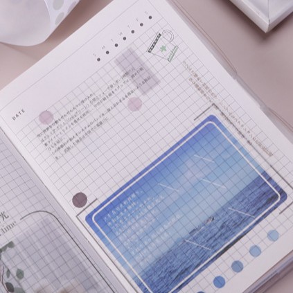 &lt;Video Review&gt; Cuộn Miếng Dán Sticker Washi Họa Tiết Hình Chấm Tròn Trang Trí Bullet Journal Nhật Ký DIY Sổ Vở D188