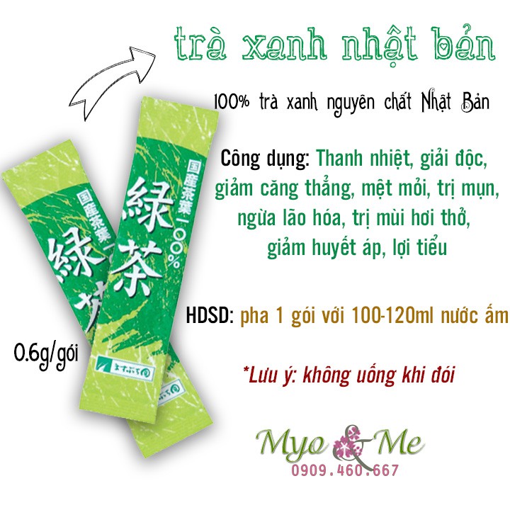 Bột trà xanh Nhật Bản mini 0.6g/gói