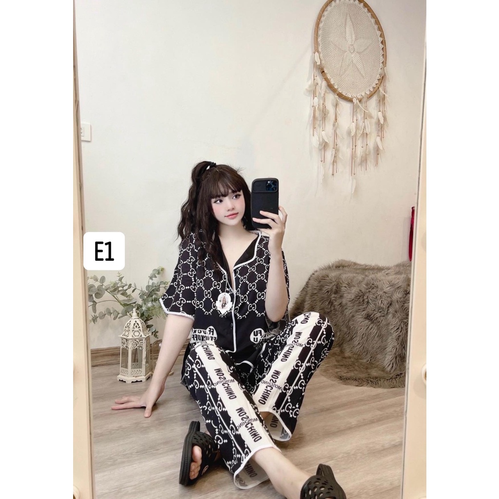 Đồ bộ nữ pijama mặc nhà áo tay cánh dơi quần dài lụa Mango satin cao cấp chất mềm mịn hàng thiết kế in phun 3d