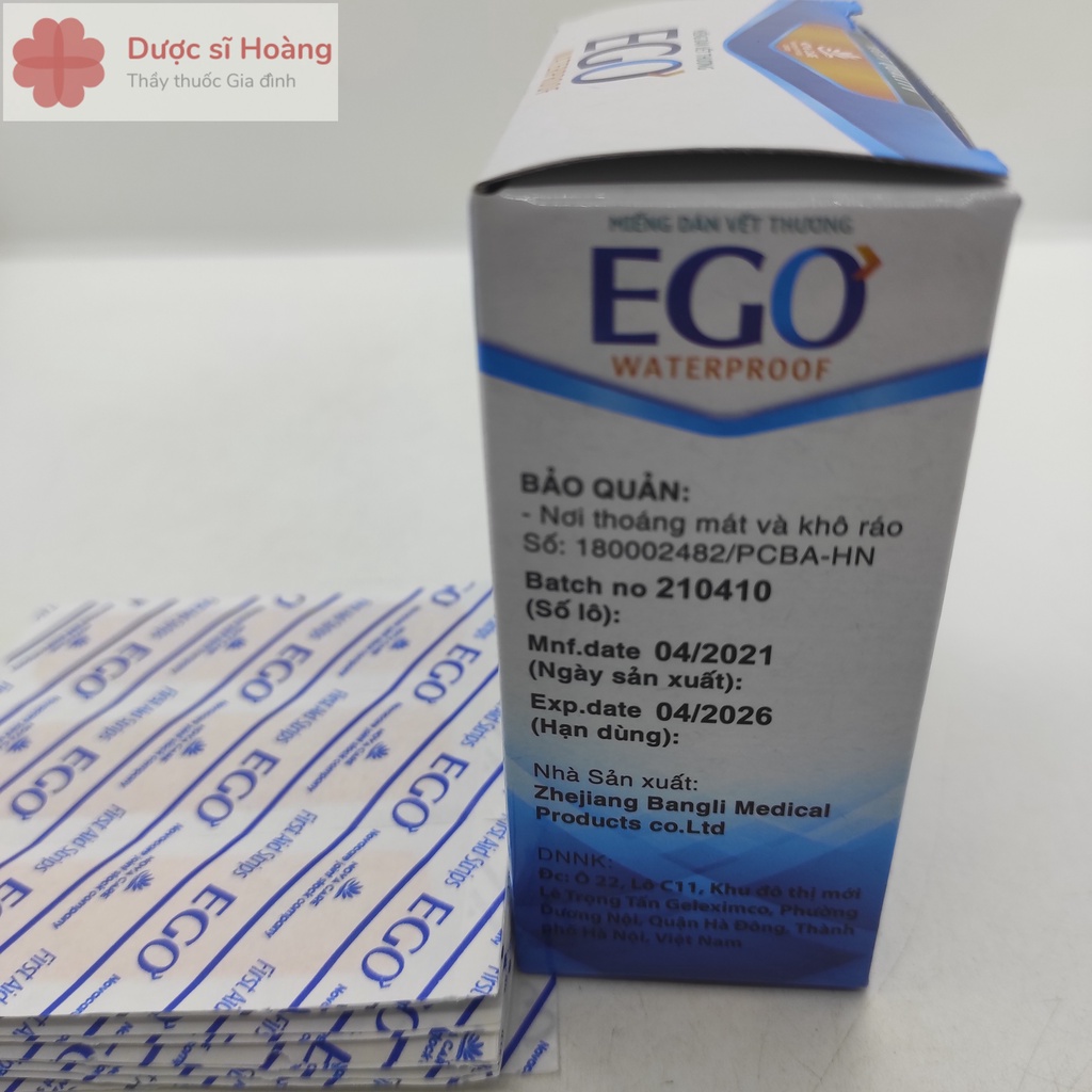 Băng dính cá nhân y tế EGO - Hộp 102 miếng