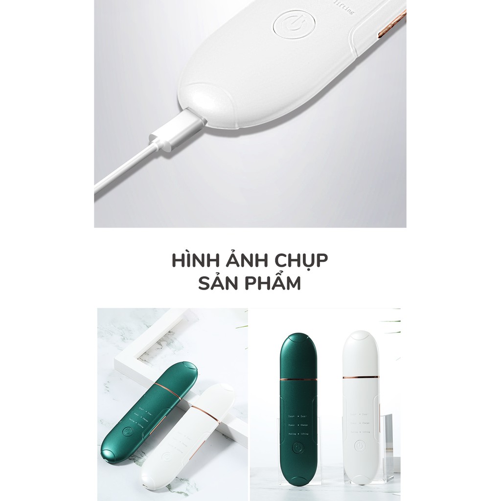 Máy Sủi Da Tẩy Tế Bào Chết, Đẩy Mụn Đầu Đen Sóng Siêu Âm Ultrasonic Skin Device AINI COLLECTION - Chính hãng