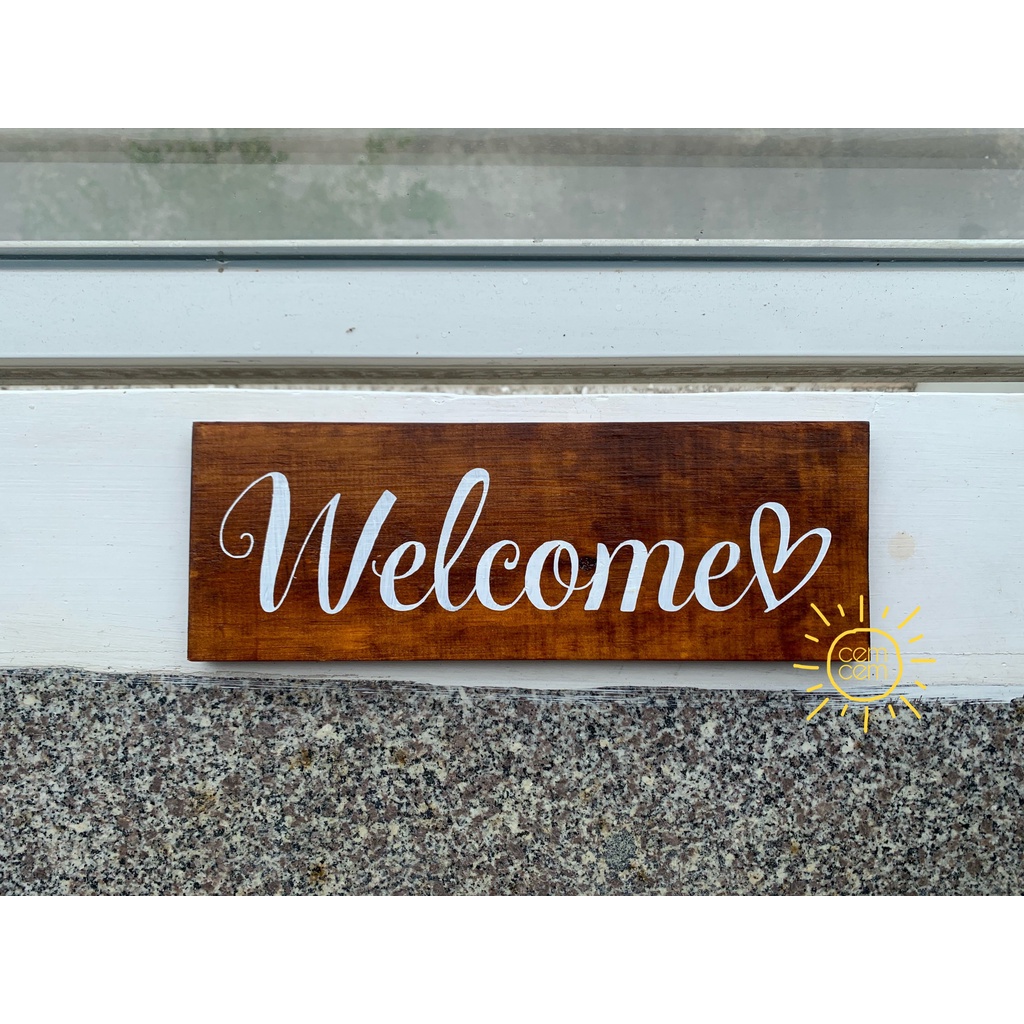 Biển gỗ/ Bảng gỗ Welcome [tùy chỉnh nội dung/font chữ theo yêu cầu]