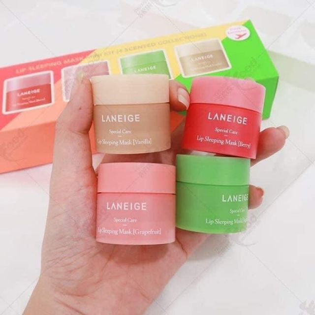 Dưỡng môi Laneige set 4 món Cherry, Bưởi, Bạc hà, Táo xanh  - Miss Xinh