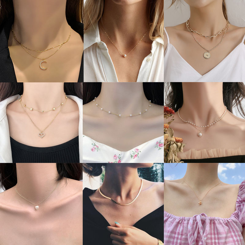 Vòng cổ Đính Ngọc Trai Phong Cách Hàn Quốc Thanh Lịch Cho Nữ