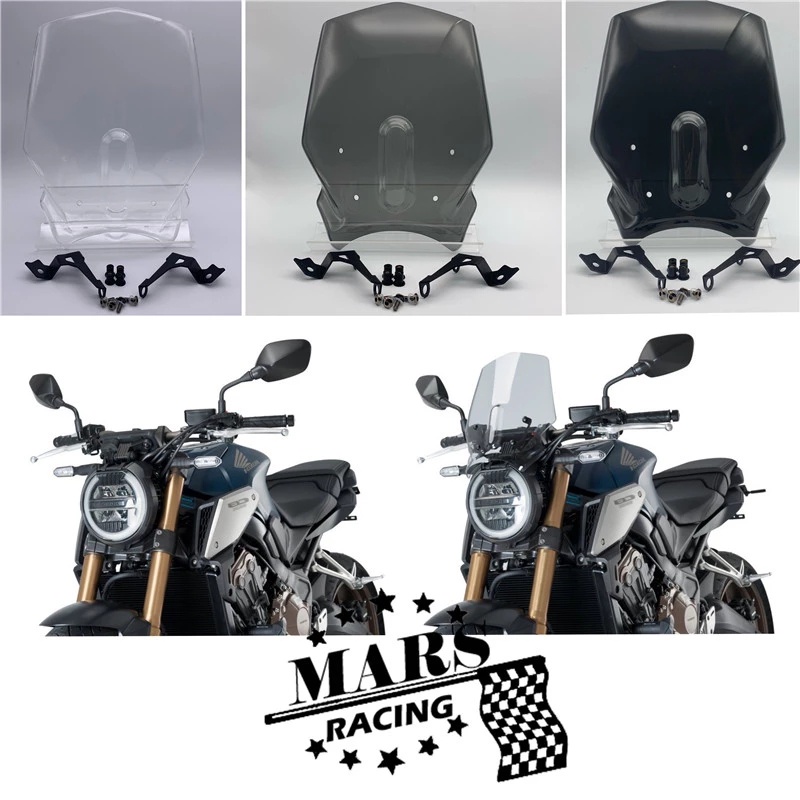 Xe máy thể thao Tấm che kính chắn gió Kính chắn gió cho HONDA CB650R 2018 2019 CB650-R Double Bubble honda cb650r cb 650 r 1819