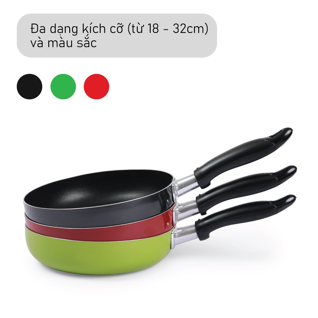 Chảo chống dính SUPOMart 30cm chảo chống dính hợp kim nhôm dày 1.8mm truyền nhiệt nhanh tay cầm cách nhiệt tốt