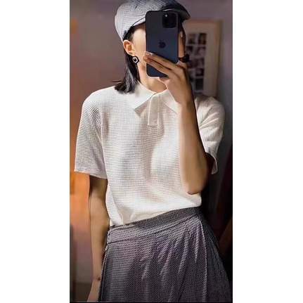 [Ảnh thật/Video] Áo croptop DING mongtogi cúc ngực cổ đức thiết kế đan Hàn Quốc