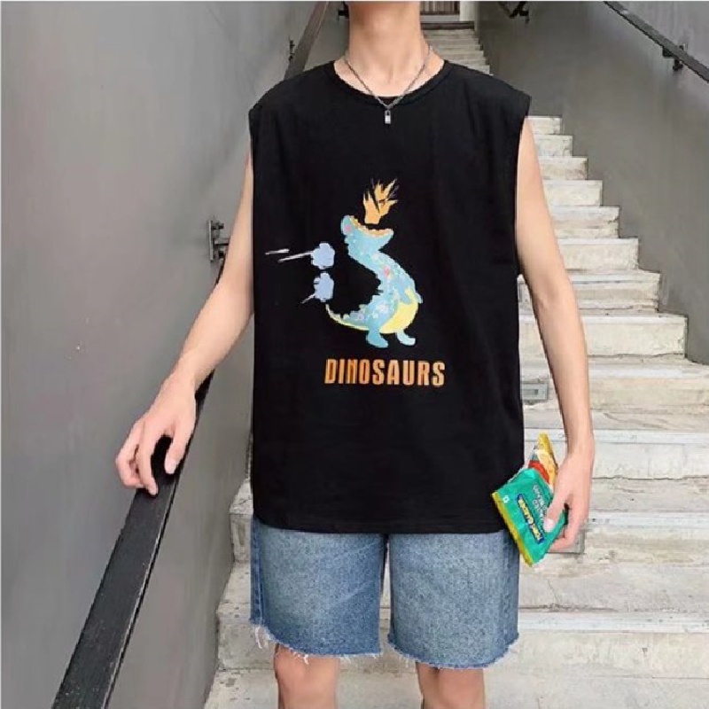 Áo Ba Lỗ Nam In Hình Hoạt Hình Size M-5XL Phong Cách Hàn Quốc Thời Trang