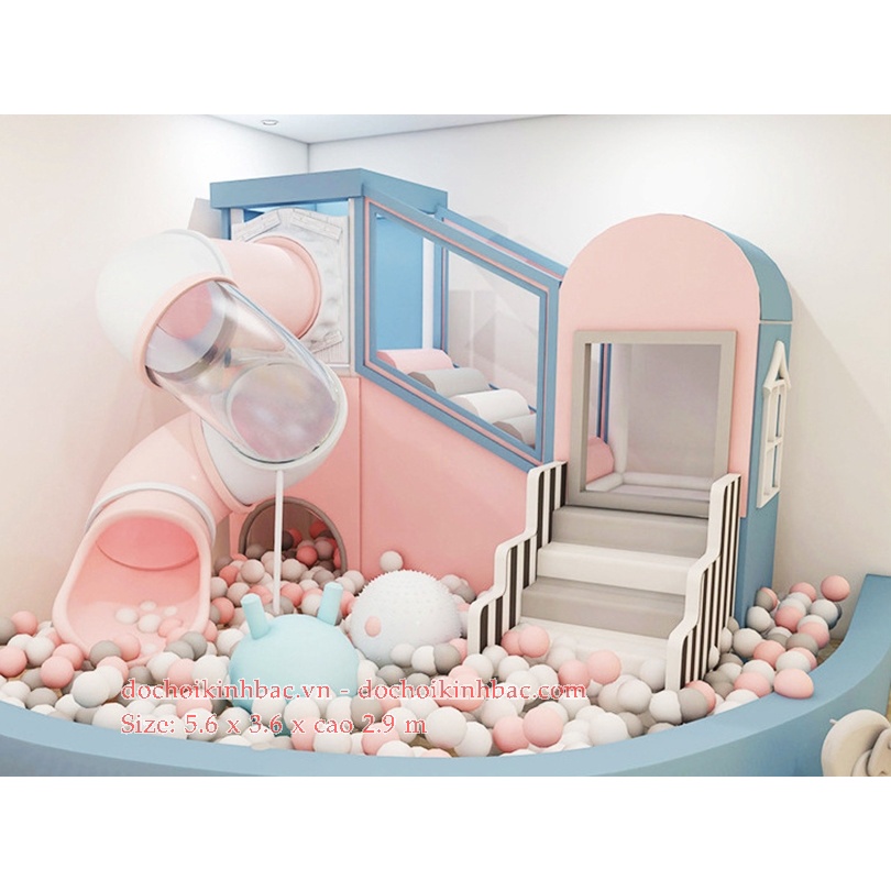 Cầu trượt nhà bóng mầm non - Liên hoàn nhà bóng cầu trượt mầm non có sàn nhún cho bé vận động vui chơi,giải trí.
