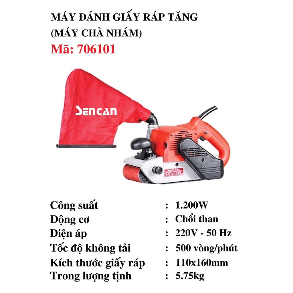 Máy Chà Nhám Băng Sencan 706101 - 1200W, Kích Thước 110x610mm