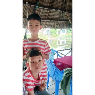 Combo 2 áo thun sọc ngang cho con đi học - đi chơi