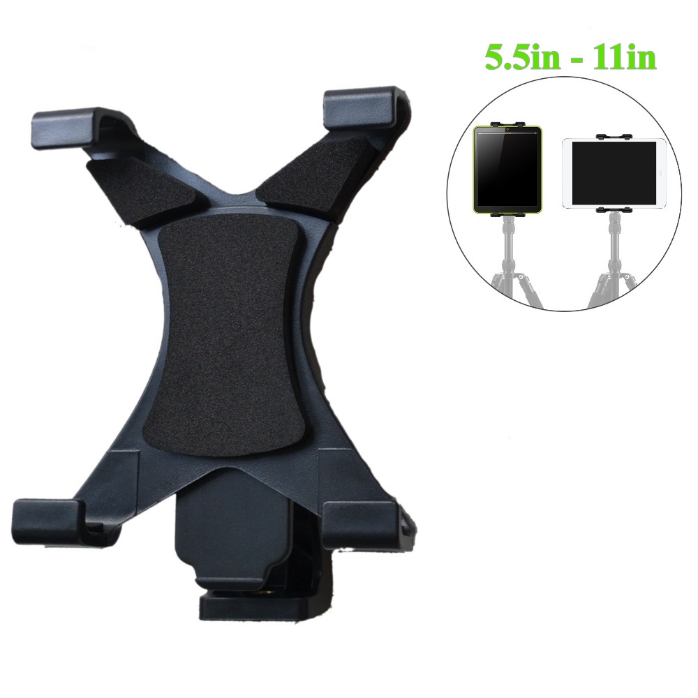 Kẹp iPad máy tính bảng loại lớn trục xoay 360 độ, kẹp ipad gắn tripod xoay ngang dọc cho máy 8 / 10.2 / 10.9 / 11in inch