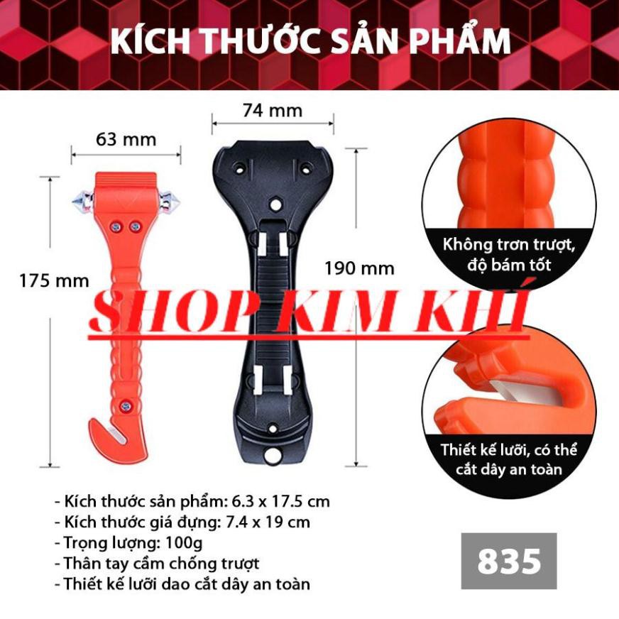 [Kim khí] Búa Thoát Hiểm 2 Đầu Kèm Dao Cắt Dây An Toàn