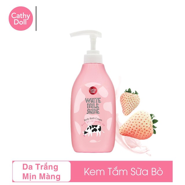 Sữa tắm trắng da sữa bò Cathy Doll White Milk Shine Body Bath Cream 450ml