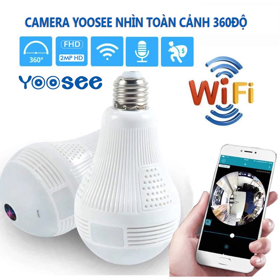 Camera WiFi Yoosee BĐ 2.0Mp 1080P - Nhìn Toàn Cảnh 360 - Hồng Ngoại Nhìn Đêm