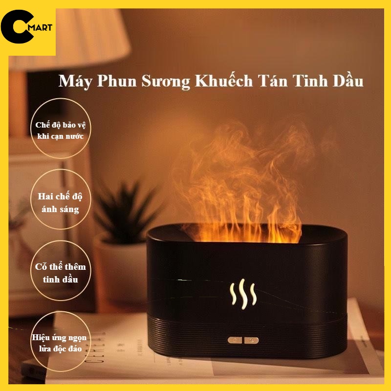 Máy Phun Sương Khuếch Tán Tinh Dầu Tạo Ẩm Ngọn Lửa Độc Đáo [CMART GIA DỤNG TIỆN ÍCH]