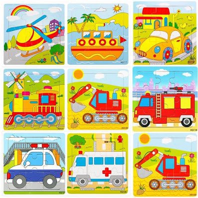 Bộ 20 Tranh Xếp Hình 9 Miếng Ghép Nhiều Chủ Đề Kích Thích Trí Thông Minh Cho Bé